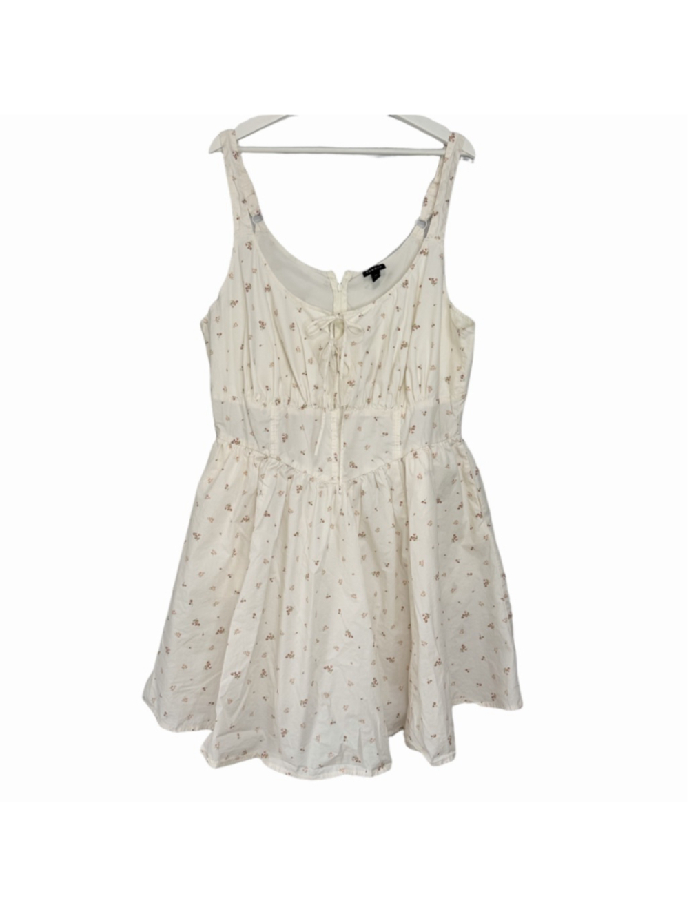 Torrid Corset Detail Mini Dress Plus Size 18 Cotton Floral Cottagecore Milkmaid - Picture 2 of 14